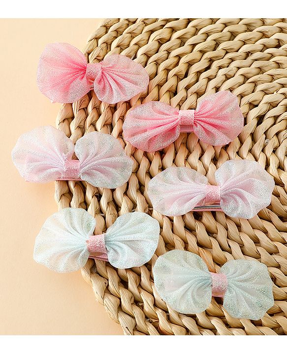 Babyhug Free Size Bow & Butterfly Clips - Multicolor