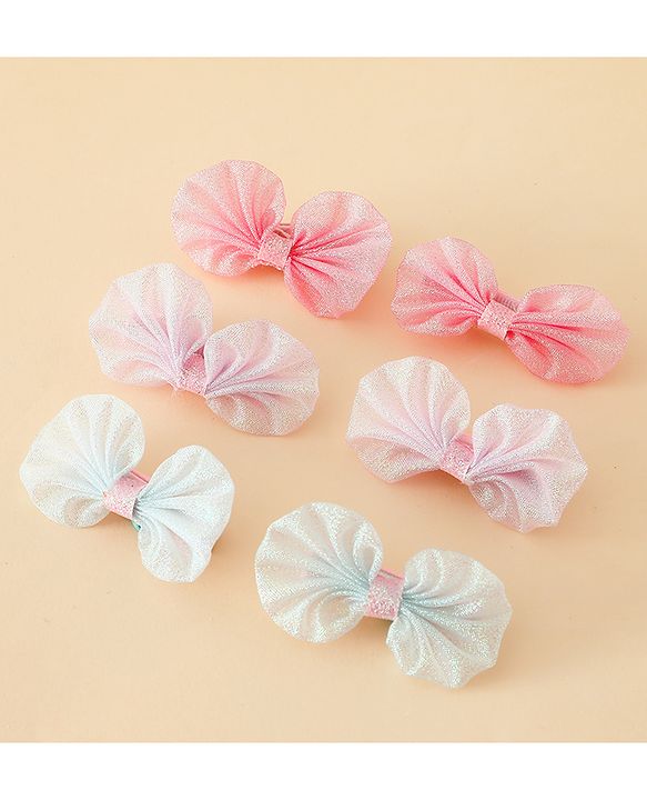 Babyhug Free Size Bow & Butterfly Clips - Multicolor