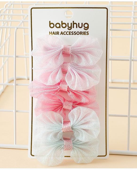 Babyhug Free Size Bow & Butterfly Clips - Multicolor
