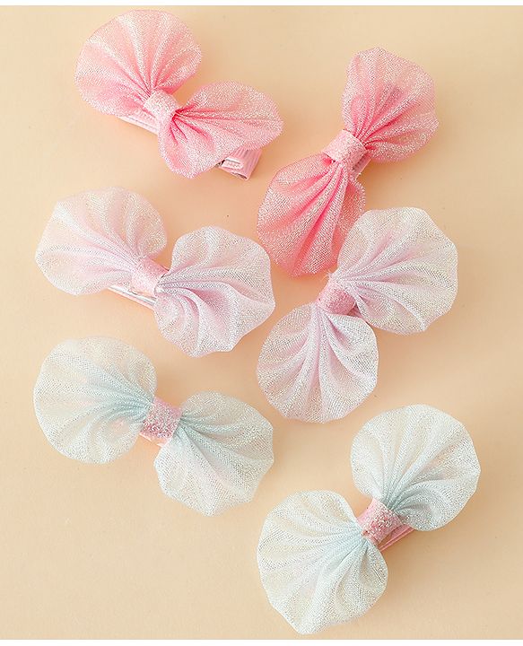 Babyhug Free Size Bow & Butterfly Clips - Multicolor