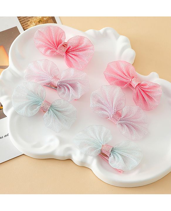 Babyhug Free Size Bow & Butterfly Clips - Multicolor