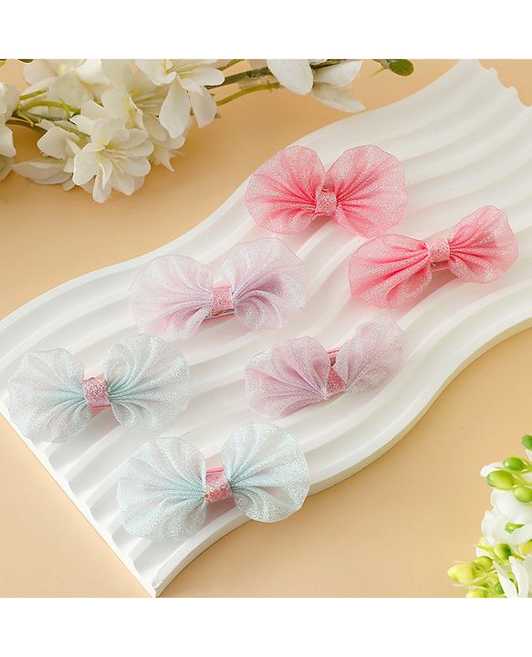 Babyhug Free Size Bow & Butterfly Clips - Multicolor