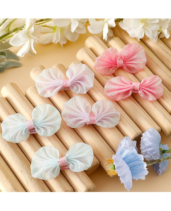Babyhug Free Size Bow & Butterfly Clips - Multicolor
