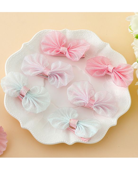 Babyhug Free Size Bow & Butterfly Clips - Multicolor