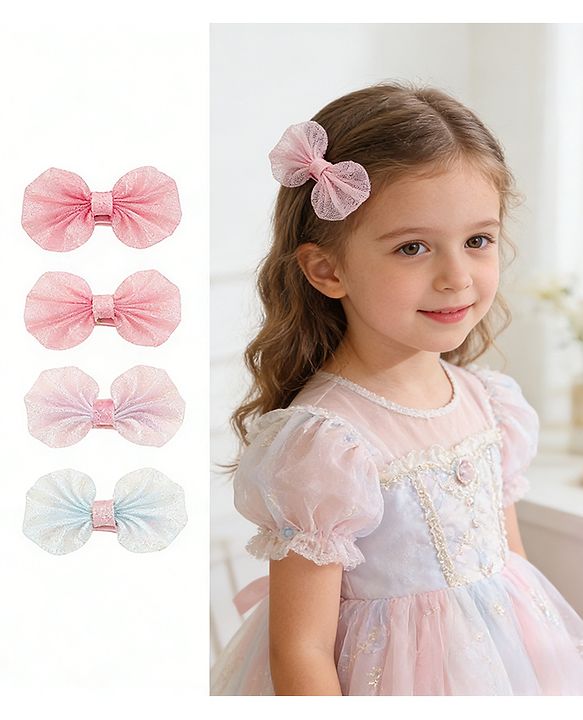 Babyhug Free Size Bow & Butterfly Clips - Multicolor