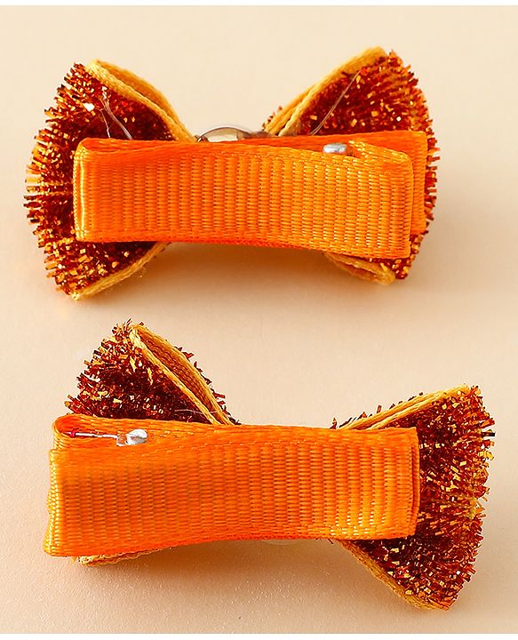 Babyhug Kids Free Size Bow & Butterfly Clips - Golden