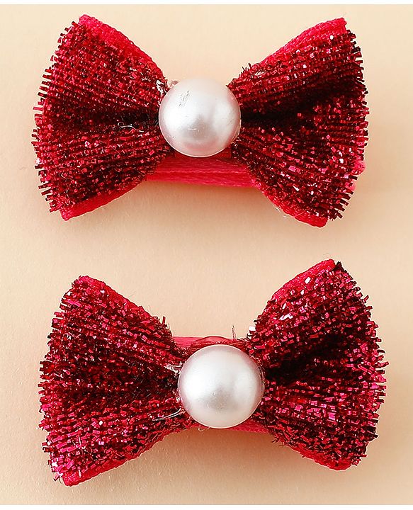 Babyhug Kids Free Size Bow & Butterfly Clips - Golden