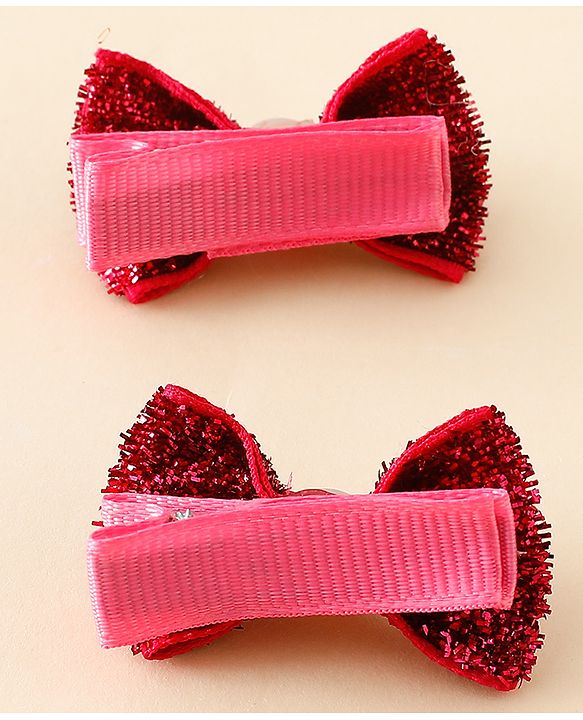 Babyhug Kids Free Size Bow & Butterfly Clips - Golden