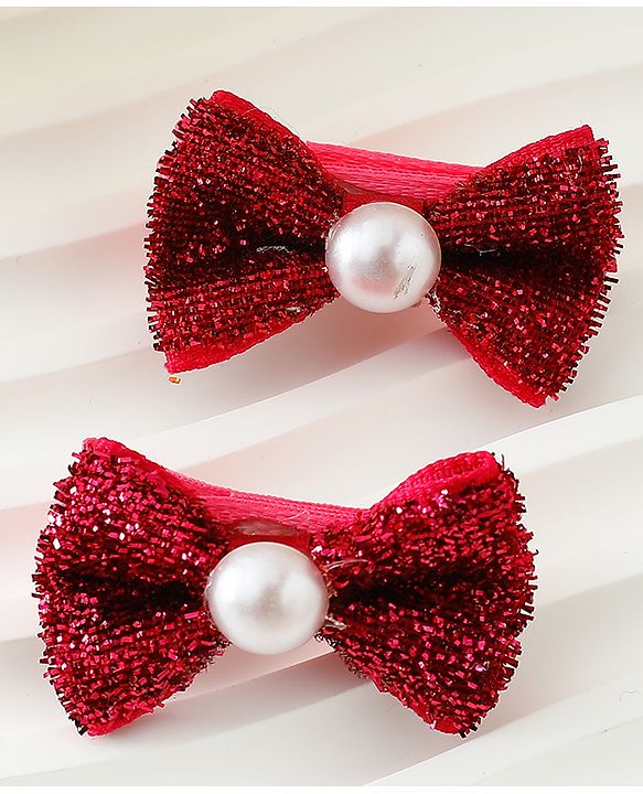Babyhug Kids Free Size Bow & Butterfly Clips - Golden