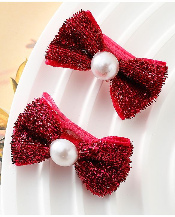 Babyhug Kids Free Size Bow & Butterfly Clips - Golden