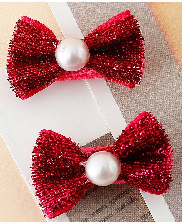 Babyhug Kids Free Size Bow & Butterfly Clips - Golden