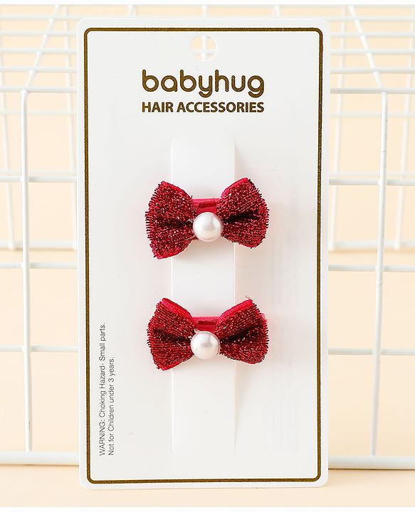 Babyhug Kids Free Size Bow & Butterfly Clips - Golden