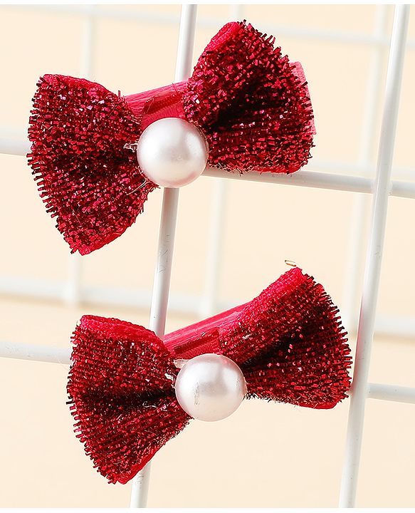 Babyhug Kids Free Size Bow & Butterfly Clips - Golden
