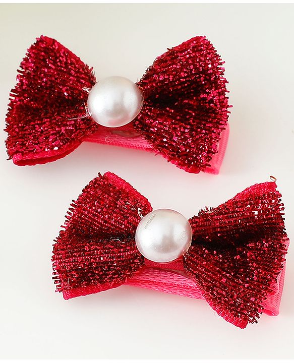 Babyhug Kids Free Size Bow & Butterfly Clips - Golden