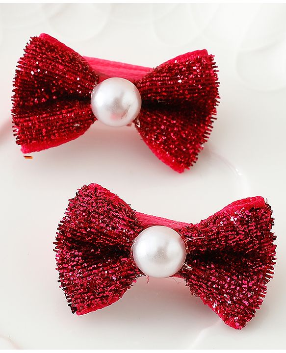 Babyhug Kids Free Size Bow & Butterfly Clips - Golden
