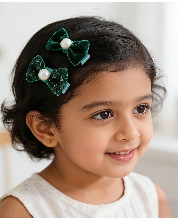 Babyhug Kids Free Size Bow & Butterfly Clips - Golden