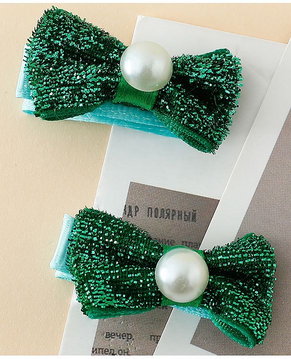 Babyhug Kids Free Size Bow & Butterfly Clips - Golden