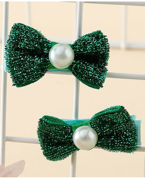 Babyhug Kids Free Size Bow & Butterfly Clips - Golden