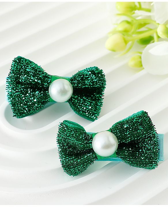Babyhug Kids Free Size Bow & Butterfly Clips - Golden