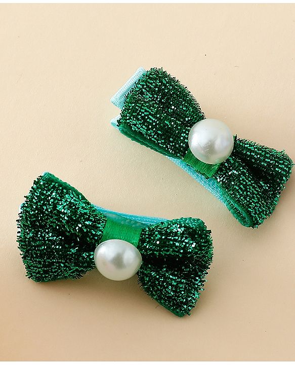 Babyhug Kids Free Size Bow & Butterfly Clips - Golden