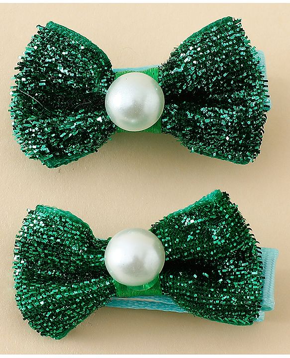 Babyhug Kids Free Size Bow & Butterfly Clips - Golden