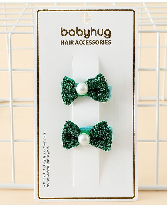 Babyhug Kids Free Size Bow & Butterfly Clips - Golden
