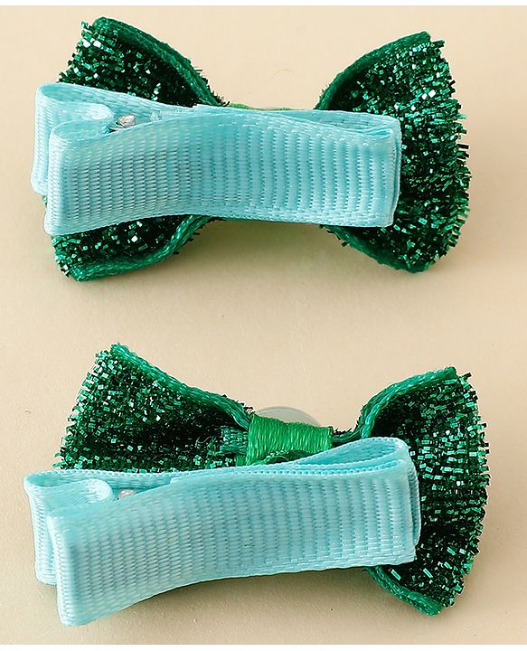 Babyhug Kids Free Size Bow & Butterfly Clips - Golden