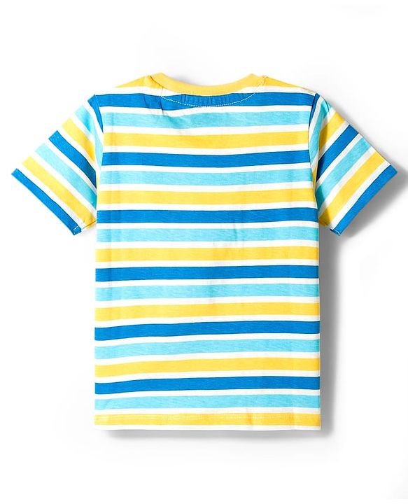 Babyhug Cotton Knit Half Sleeves T-Shirts with Stripes & Animal Graphics Pack of 3 - Multi Color