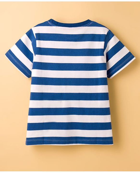 Pine Kids Marvel 100% Cotton Knit Drop Shoulder Half Sleeves Striped T-Shirt With Avengers Graphic Pack Of 2 - Multicolour