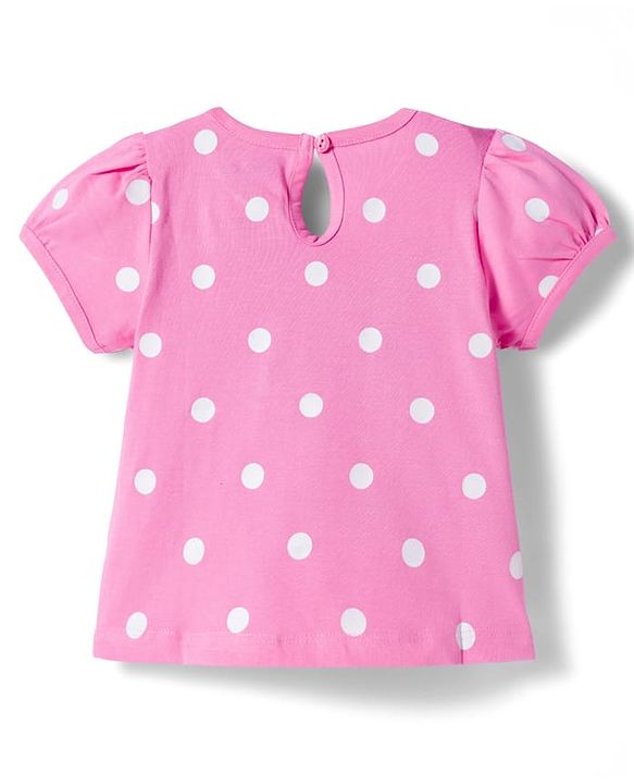 Babyhug Disney Single Jersey Knit Half Sleeves T-Shirts With Minnie Mouse Graphics Pack of 3 - Pink Blue & White