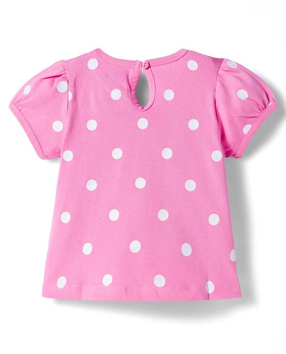Babyhug Disney Single Jersey Knit Half Sleeves T-Shirts With Minnie Mouse Graphics Pack of 3 - Pink Blue & White