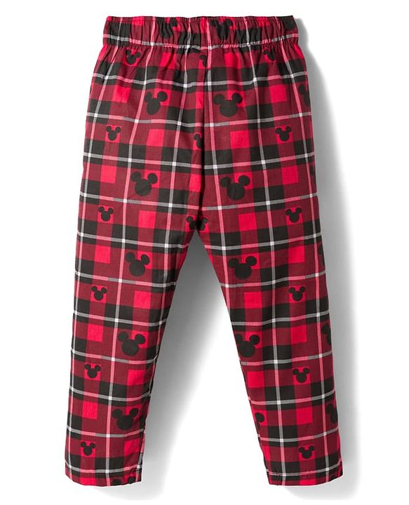 Pine Kids Disney Cotton Woven Full Sleeves Shirt & Pyjama Co-ord Night Suit With Mickey Mouse Print - Multicolor