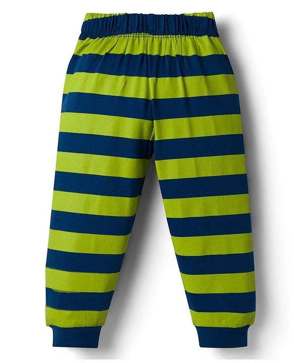 Babyhug 100% Cotton Knit Full Sleeves T-Shirt & Pyjama Night-Suit With Dino & Football Print Pack of 2 - Multicolor
