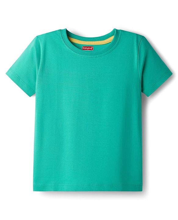 Babyhug 100% Cotton Knit Half Sleeves T-Shirt With Mommys Favourite Text - Limegreen