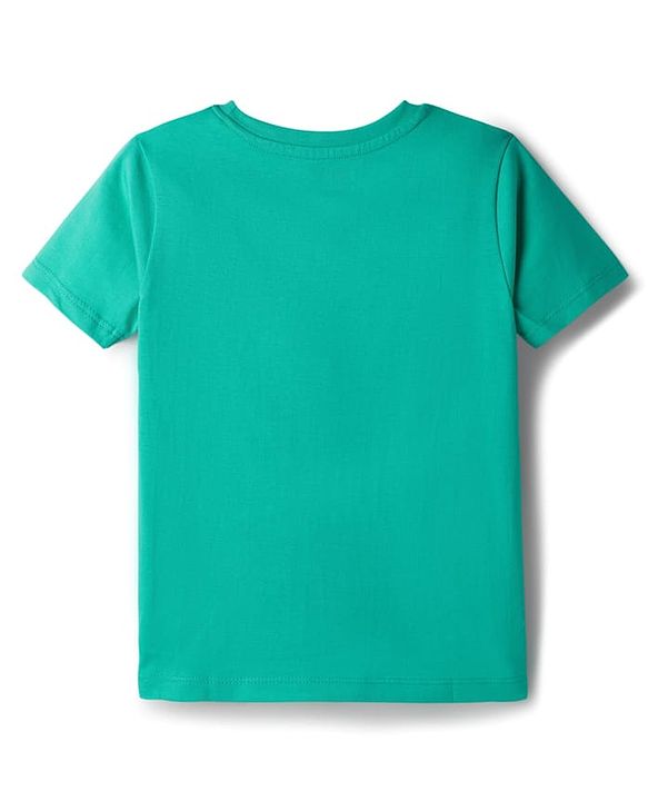 Babyhug 100% Cotton Knit Half Sleeves T-Shirt With Mommys Favourite Text - Limegreen