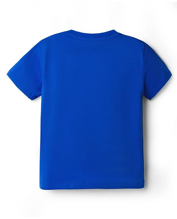 Babyhug 100% Cotton Knit Half Sleeves Solid T-Shirt - Navy Blue