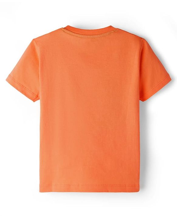 Babyhug 100% Cotton Knit Half Sleeves Solid T-Shirt - Orange