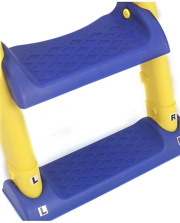 Babyhug Potty Training Toilet Seat with Adjustable Ladder & Step Stool - Green & Yellow| Anti-Slip Toddler Toilet Trainer| Compact Fold for Storage| Compatible with all Commode Types