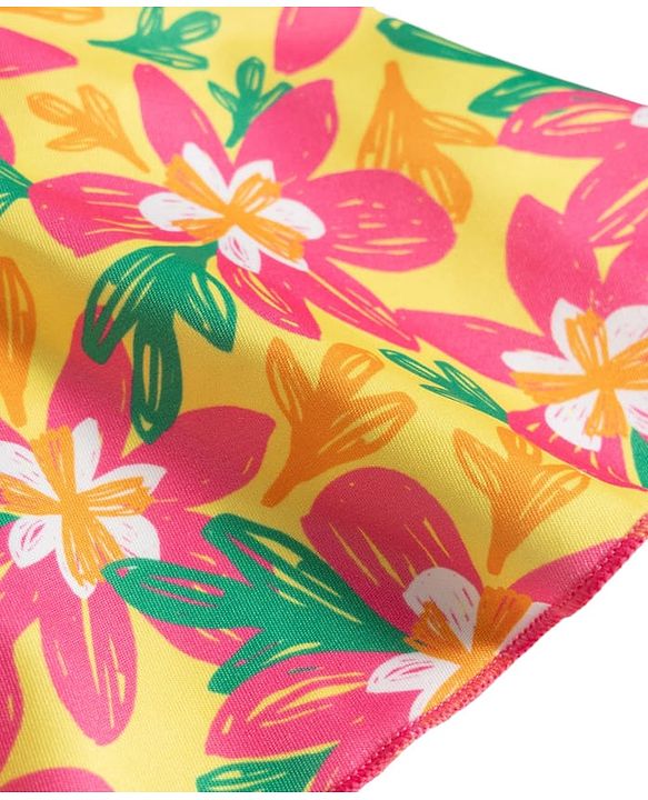 Babyhug Sleeveless Floral Printed Water Repellant Frock Swimsuit - Mutlicolour