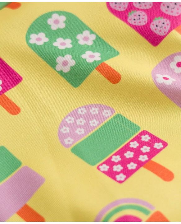 Babyhug Water Repellant Sleeveless Frock Swimsuit With Floral Print - Green