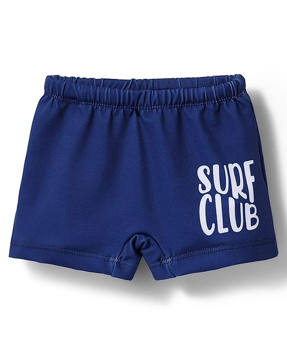 Babyhug Water Repellant Half Raglan Sleeves Two Piece Swimsuit With Shark Print - Navy Blue
