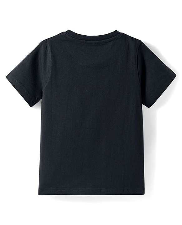 Pine Kids Cotton Knit T-Shirts Half Sleeves Round Neck Graphic Jet Black 4-5 Years