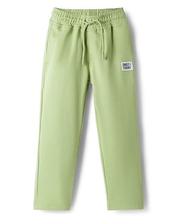 Pine Kids Ottoman Knit Half Sleeves Solid Color T-Shirt & Lounge Pant Set - Light Green