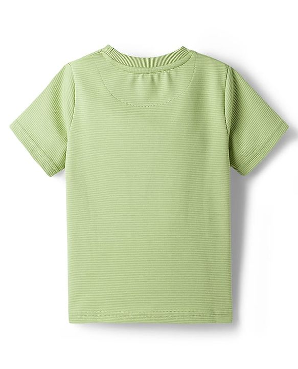 Pine Kids Ottoman Knit Half Sleeves Solid Color T-Shirt & Lounge Pant Set - Light Green