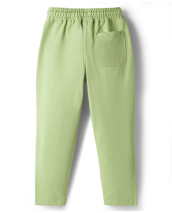 Pine Kids Ottoman Knit Half Sleeves Solid Color T-Shirt & Lounge Pant Set - Light Green