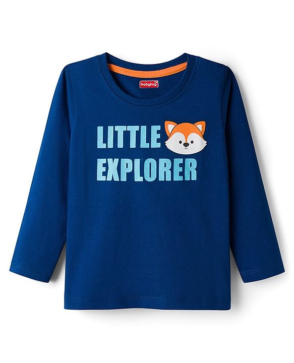 Babyhug Cotton Knit Full Sleeves T-Shirts With Stripes & Animal Print Pack of 3 - Multicolor