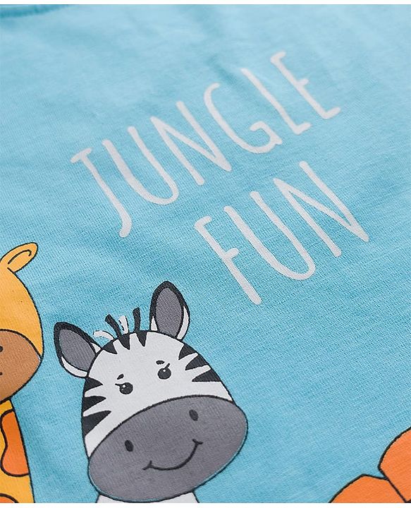 Babyhug Cotton Knit Full Sleeves T-Shirts With Stripes & Animal Print Pack of 3 - Multicolor