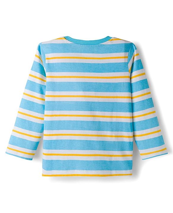 Babyhug Cotton Knit Full Sleeves T-Shirts With Stripes & Animal Print Pack of 3 - Multicolor