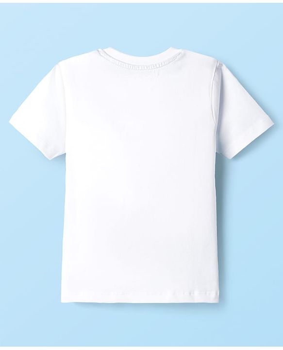 Babyhug 100% Cotton Knit Half Sleeves Solid T-Shirt - White