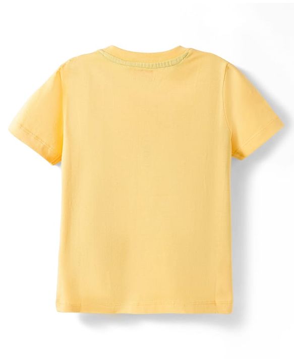 Babyhug 100% Cotton Half Sleeves Solid T-Shirt - Yellow